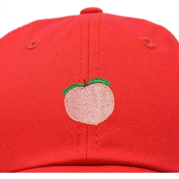 DALIX Peach Embroidered Dad Cap Cotton Baseball Hat Women