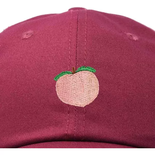 DALIX Peach Embroidered Dad Cap Cotton Baseball Hat Women