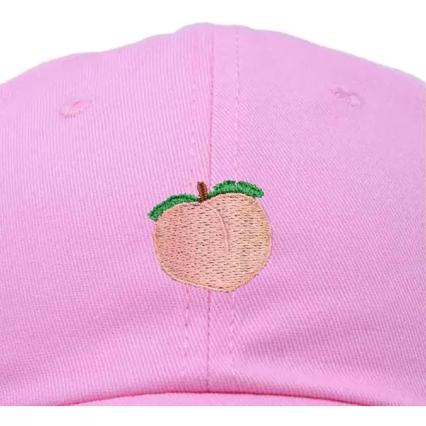 DALIX Peach Embroidered Dad Cap Cotton Baseball Hat Women