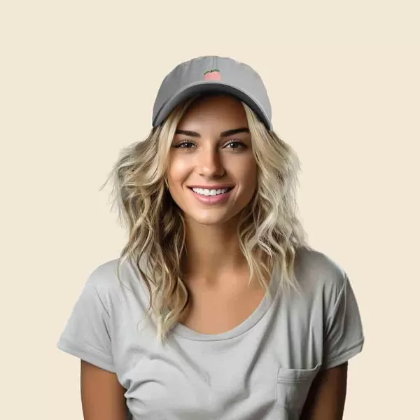 DALIX Peach Embroidered Dad Cap Cotton Baseball Hat Women