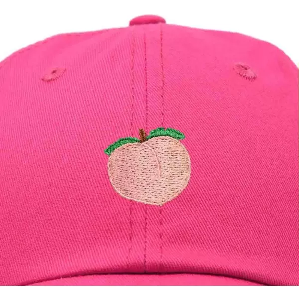 DALIX Peach Embroidered Dad Cap Cotton Baseball Hat Women