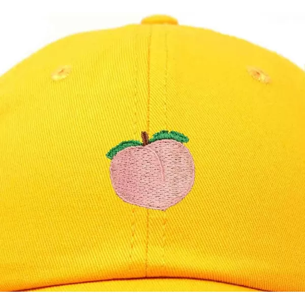 DALIX Peach Embroidered Dad Cap Cotton Baseball Hat Women