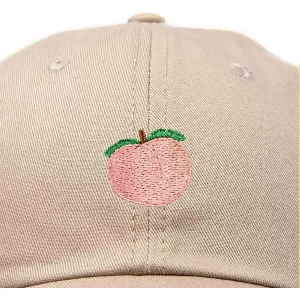 DALIX Peach Embroidered Dad Cap Cotton Baseball Hat Women