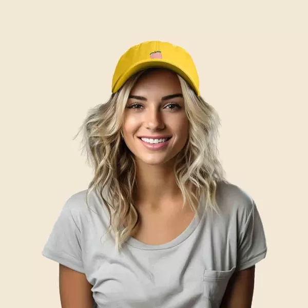 DALIX Peach Embroidered Dad Cap Cotton Baseball Hat Women
