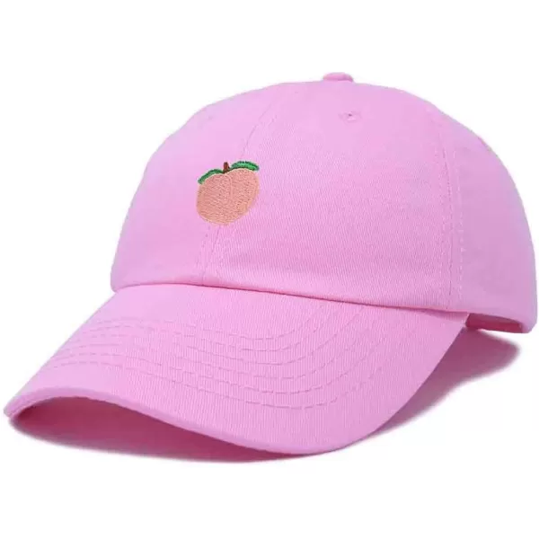 DALIX Peach Embroidered Dad Cap Cotton Baseball Hat Women