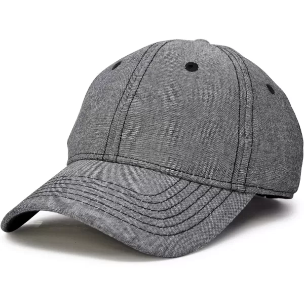 DALIX Premium Baseball Cap Structured Dad Hat Medium Crown Chambray