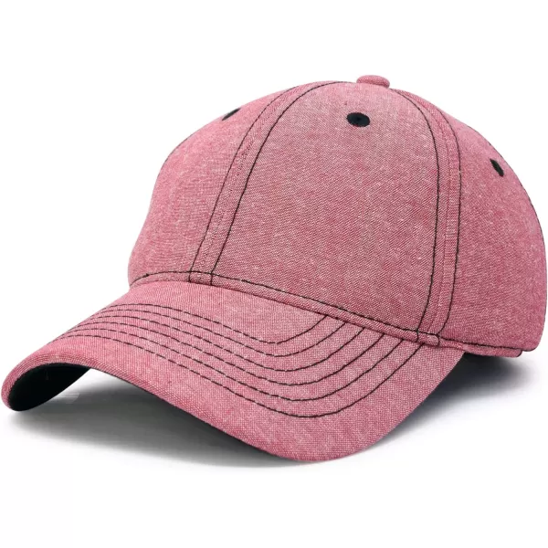 DALIX Premium Baseball Cap Structured Dad Hat Medium Crown Chambray