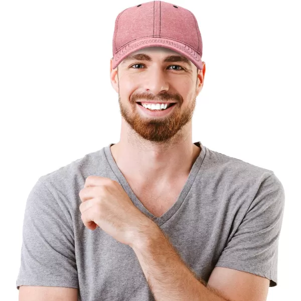 DALIX Premium Baseball Cap Structured Dad Hat Medium Crown Chambray