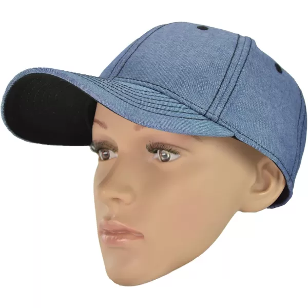 DALIX Premium Baseball Cap Structured Dad Hat Medium Crown Chambray
