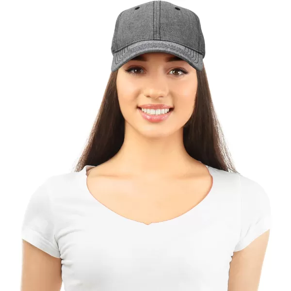 DALIX Premium Baseball Cap Structured Dad Hat Medium Crown Chambray