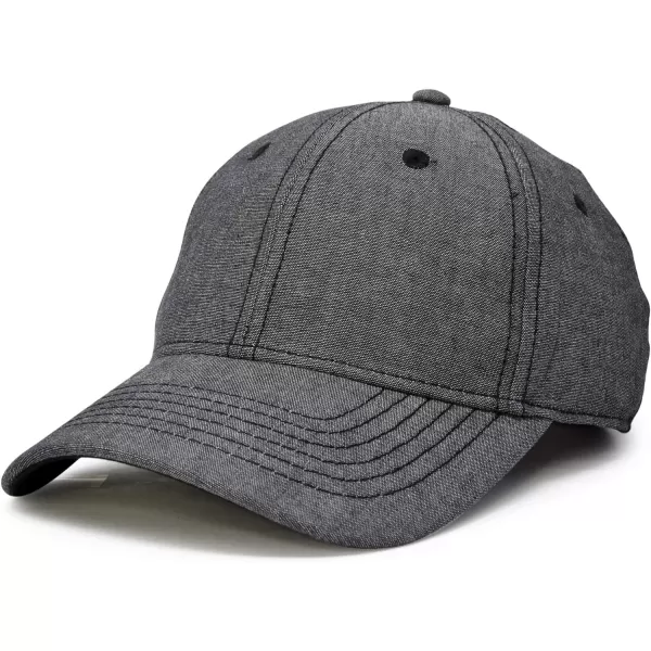 DALIX Premium Baseball Cap Structured Dad Hat Medium Crown Chambray