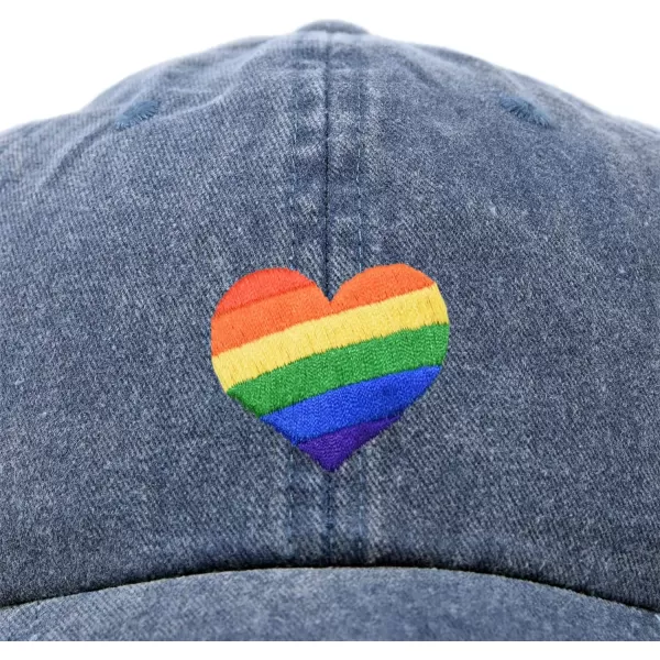 DALIX Rainbow Heart Hat Embroidered Mens Womens Baseball Cap