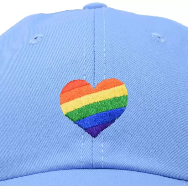 DALIX Rainbow Heart Hat Embroidered Mens Womens Baseball Cap