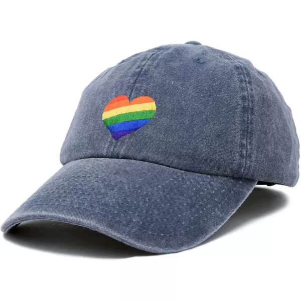 DALIX Rainbow Heart Hat Embroidered Mens Womens Baseball Cap