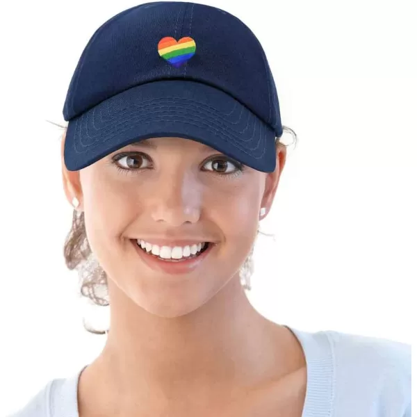 DALIX Rainbow Heart Hat Embroidered Mens Womens Baseball Cap