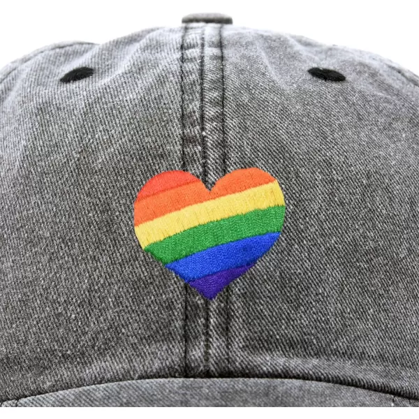 DALIX Rainbow Heart Hat Embroidered Mens Womens Baseball Cap