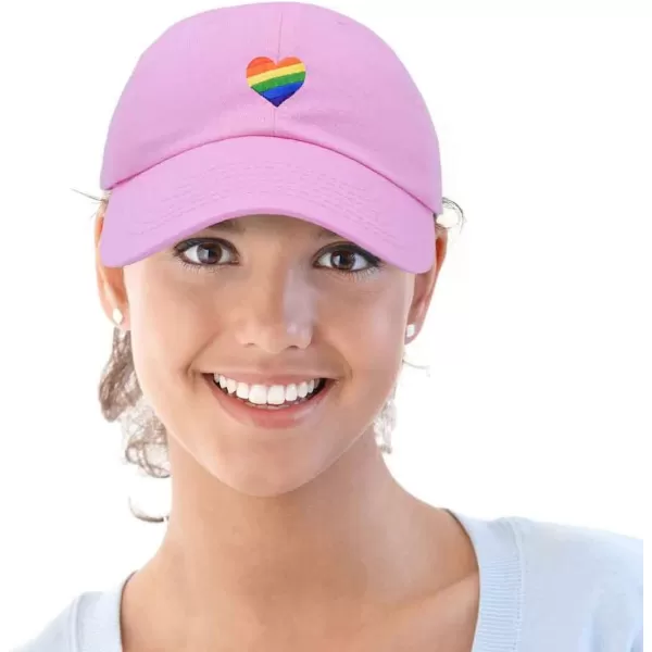 DALIX Rainbow Heart Hat Embroidered Mens Womens Baseball Cap