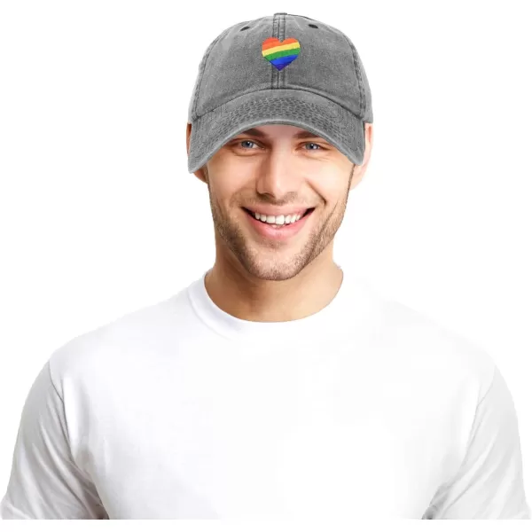 DALIX Rainbow Heart Hat Embroidered Mens Womens Baseball Cap