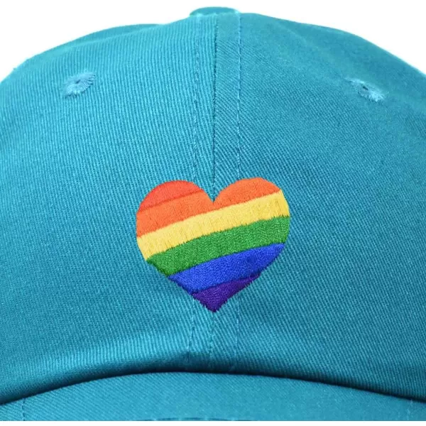 DALIX Rainbow Heart Hat Embroidered Mens Womens Baseball Cap