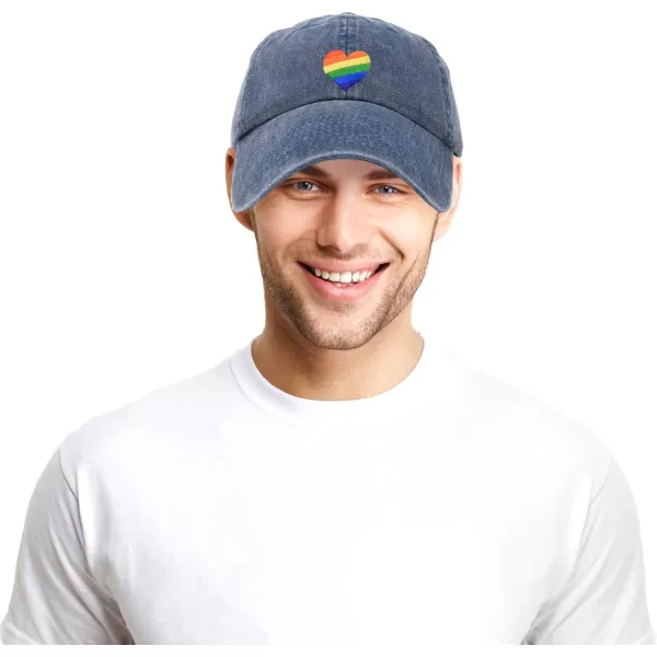 DALIX Rainbow Heart Hat Embroidered Mens Womens Baseball Cap