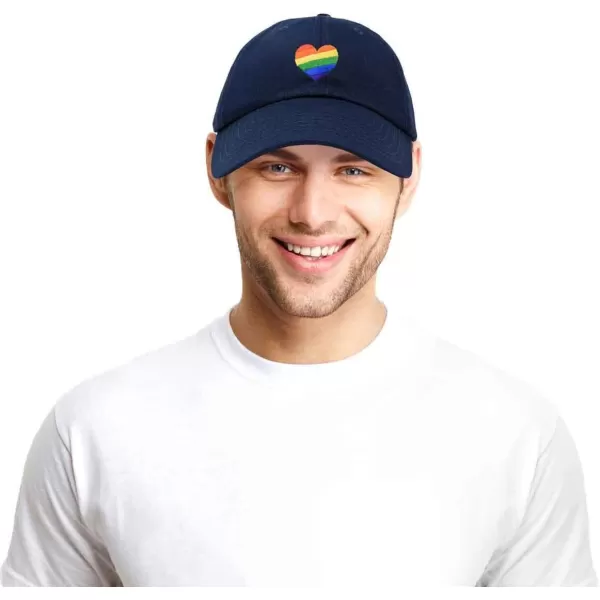 DALIX Rainbow Heart Hat Embroidered Mens Womens Baseball Cap