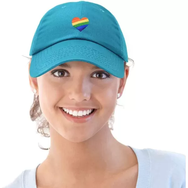 DALIX Rainbow Heart Hat Embroidered Mens Womens Baseball Cap