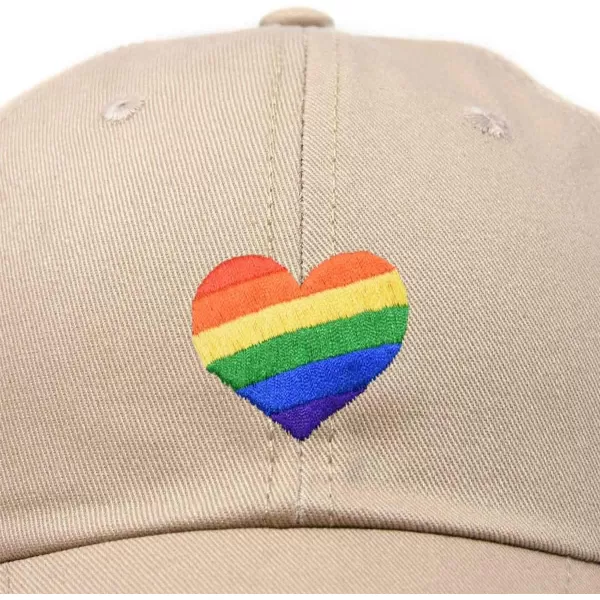 DALIX Rainbow Heart Hat Embroidered Mens Womens Baseball Cap