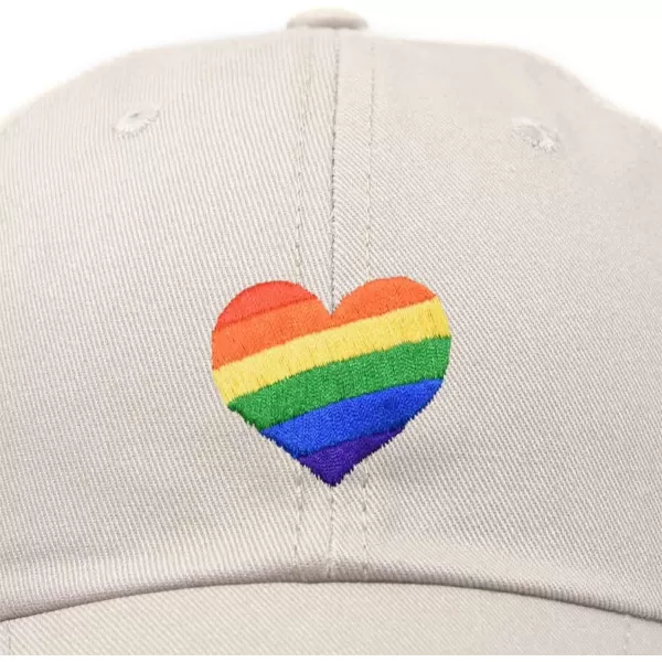 DALIX Rainbow Heart Hat Embroidered Mens Womens Baseball Cap