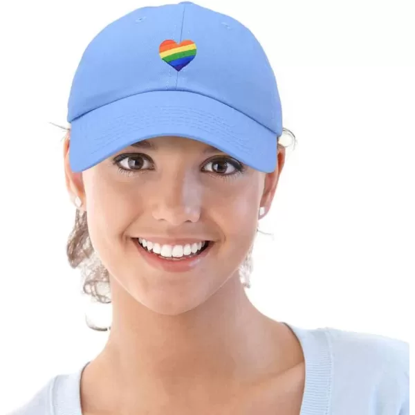 DALIX Rainbow Heart Hat Embroidered Mens Womens Baseball Cap