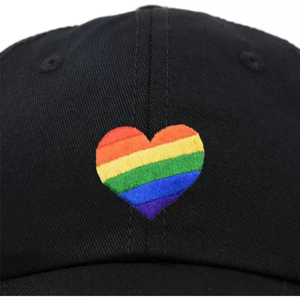 DALIX Rainbow Heart Hat Embroidered Mens Womens Baseball Cap