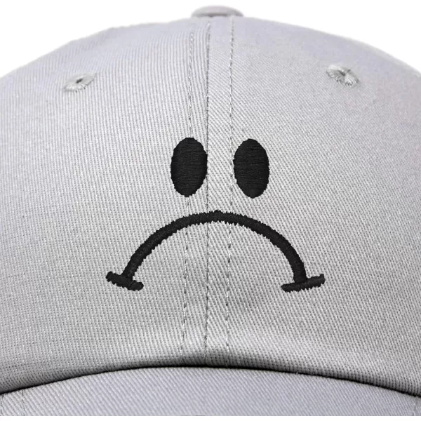 DALIX Sad Face Hat Mens Womens Sadface Frowning Baseball Cap
