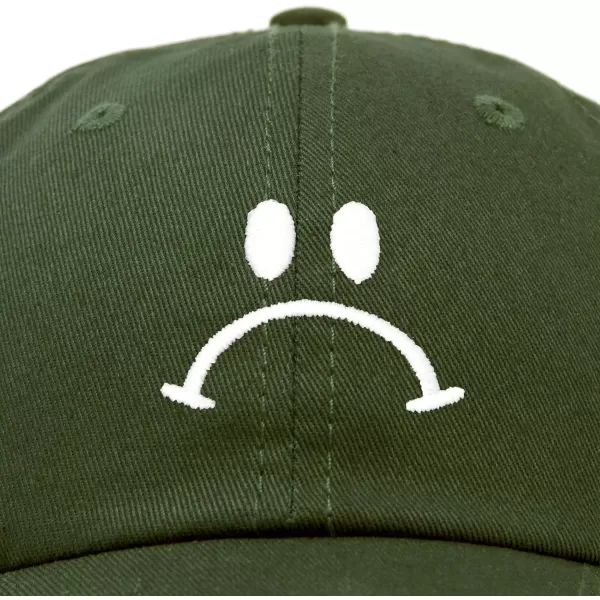 DALIX Sad Face Hat Mens Womens Sadface Frowning Baseball Cap