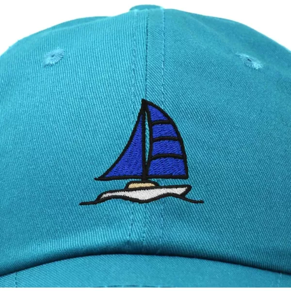 DALIX Sailboat Hat Embroidered Cotton Baseball Dad Cap Men