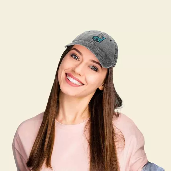 DALIX Whale Embroidered Dad Hat Cotton Baseball Cap Women