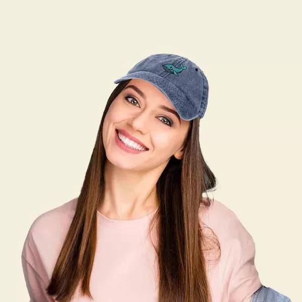 DALIX Whale Embroidered Dad Hat Cotton Baseball Cap Women