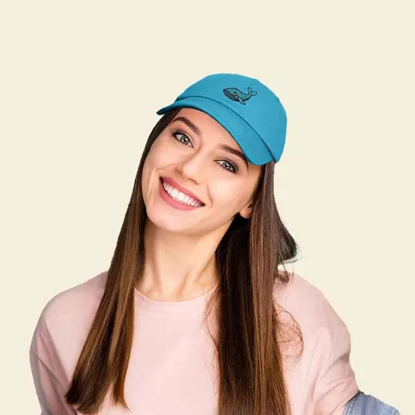DALIX Whale Embroidered Dad Hat Cotton Baseball Cap Women