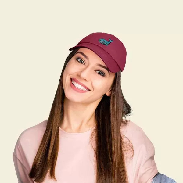 DALIX Whale Embroidered Dad Hat Cotton Baseball Cap Women