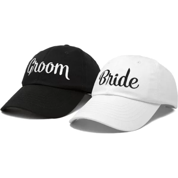 DALIX Bride Groom Dad Hats Baseball Caps Newlywed Wedding Party Gift