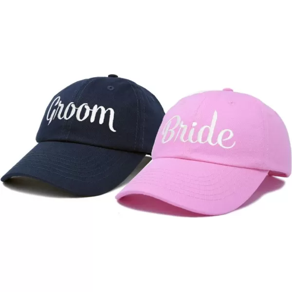 DALIX Bride Groom Dad Hats Baseball Caps Newlywed Wedding Party Gift