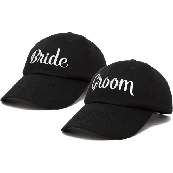 DALIX Bride Groom Dad Hats Baseball Caps Newlywed Wedding Party Gift