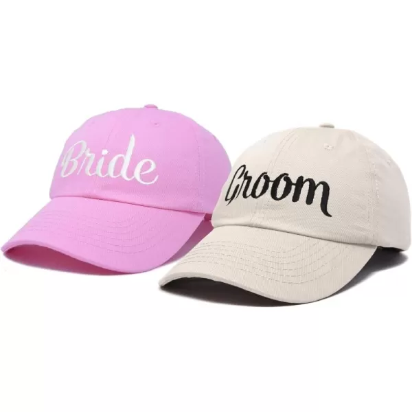 DALIX Bride Groom Dad Hats Baseball Caps Newlywed Wedding Party Gift