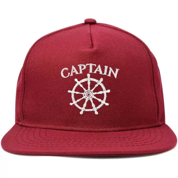DALIX Captain Snapback Flat Bill Baseball Hat Embroidered Cap Mens