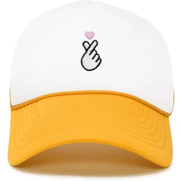 DALIX Embroidered Snap Heart Trucker Cap Hat Women