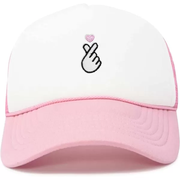 DALIX Embroidered Snap Heart Trucker Cap Hat Women