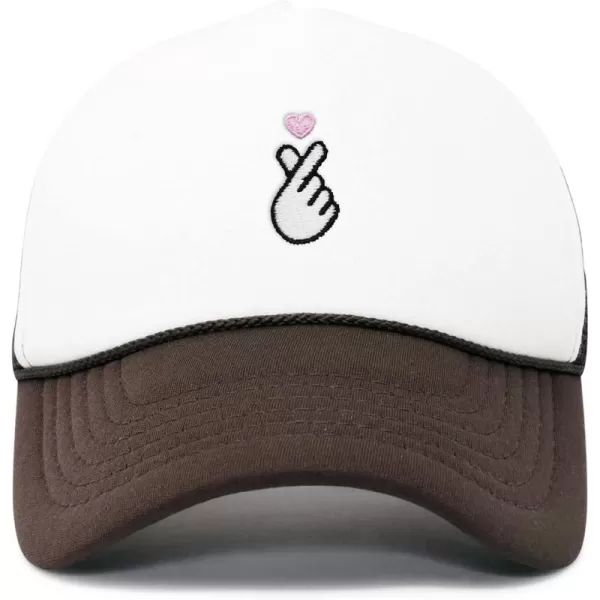 DALIX Embroidered Snap Heart Trucker Cap Hat Women