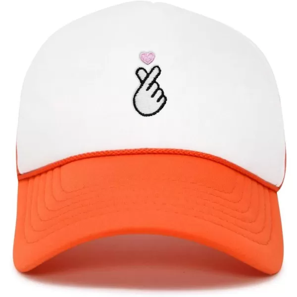 DALIX Embroidered Snap Heart Trucker Cap Hat Women
