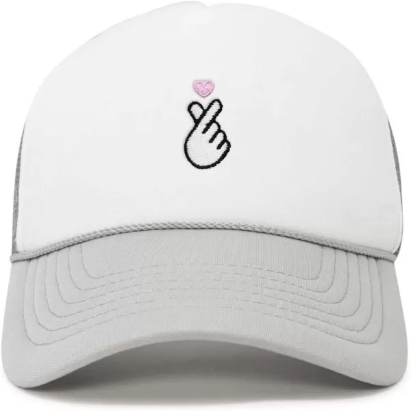 DALIX Embroidered Snap Heart Trucker Cap Hat Women