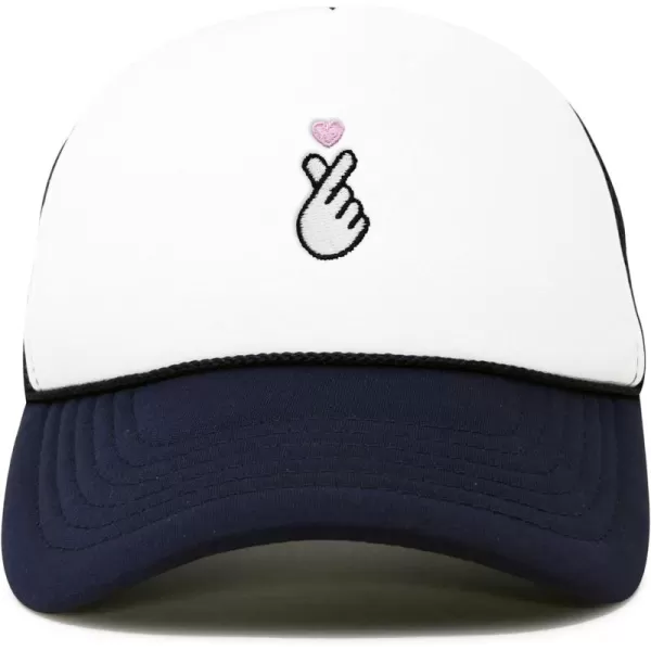 DALIX Embroidered Snap Heart Trucker Cap Hat Women