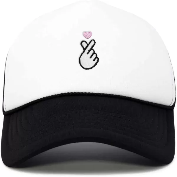 DALIX Embroidered Snap Heart Trucker Cap Hat Women