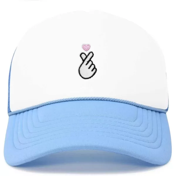 DALIX Embroidered Snap Heart Trucker Cap Hat Women